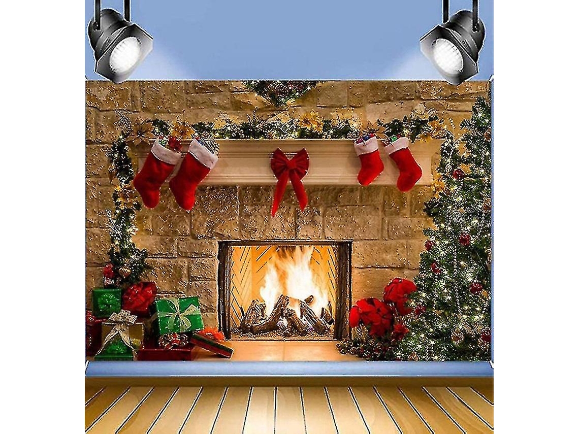 Tapeçaria De Parede Para Lareira De Natal, Árvore De Natal Com Meias, Tapeçaria De Parede Decorativa Olysi Shop