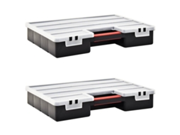 Vidaxl Caixas Com Divisórias Ajustáveis 2 Pcs 460x325x80 Mm Plástico