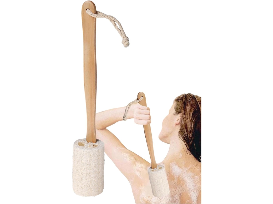 Escova De Bucha Vegetal Para As Costas, Esfoliante De Bucha Vegetal Com Alças | Escova Corporal Esponja Para Banho