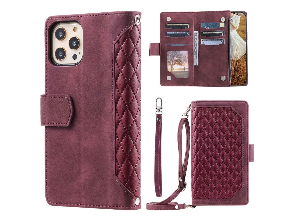 Capa Quedas Inch Para Iphone 11 Pro Max Pele Sintética Vermelho