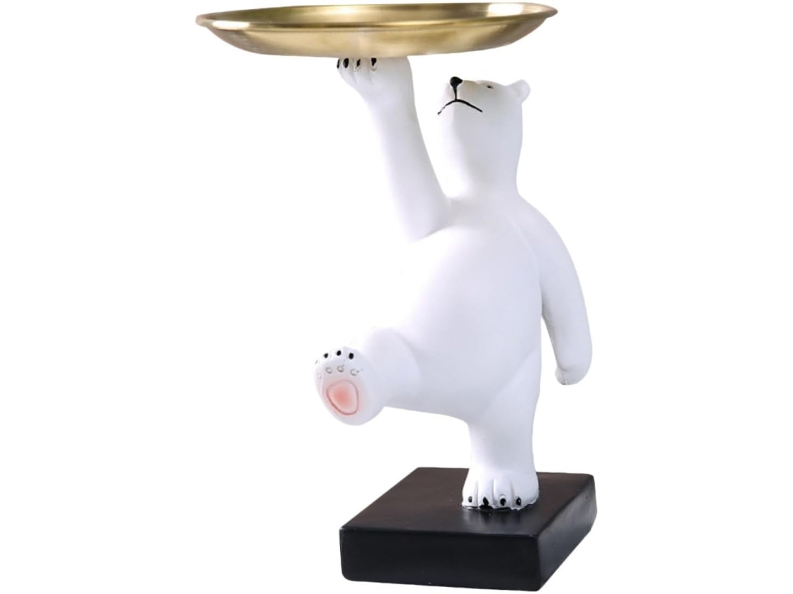 Bandeja Organizadora Decorativa Em Formato De Urso (1 Peça) Para Joias E Pequenos Objetos, Ideal Para Sala De Estar Ou Hall De Entrada.