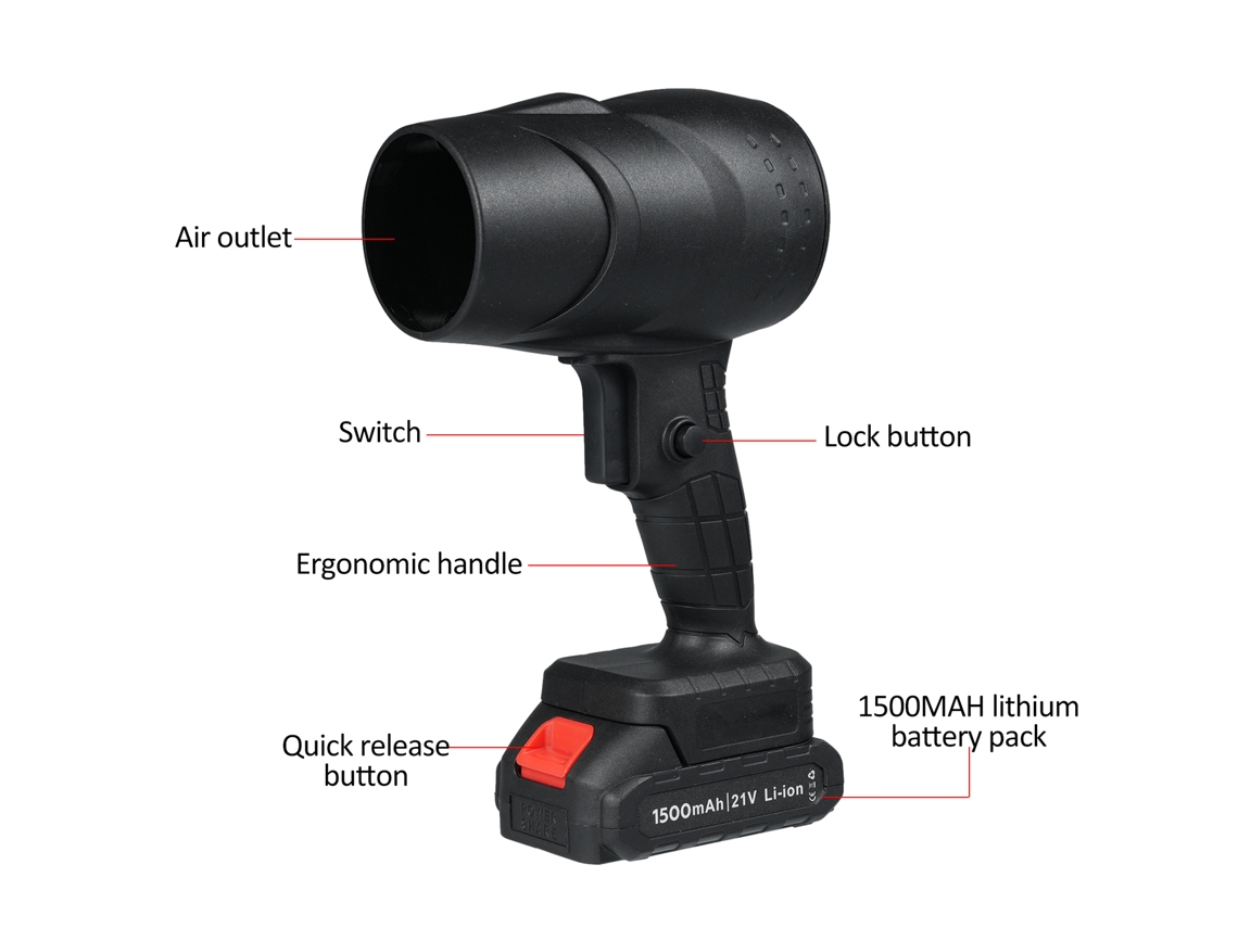 Soprador de Pó Sem Fio 1050w Turbo com 30m/s