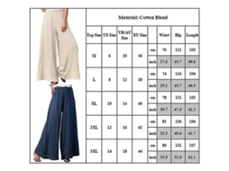 Fasst pantalones Anchos para Mulher com Cintura Elástica, Casual de Algodão (S/MARCA)
