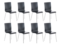 Conjunto de 8 cadeiras para sala de espera PEPE preto CLP