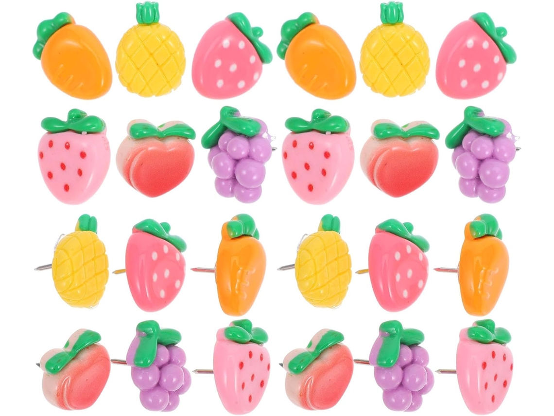 Tachinhas Decorativas Para Quadros De Cortiça, Duráveis E Fáceis De Instalar, 30 Peças, Diversos Desenhos De Frutas E
