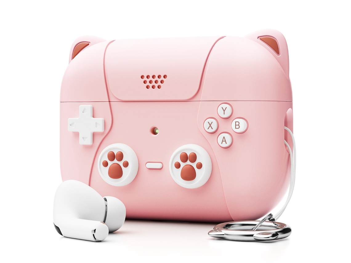 Capa de Silicone para Airpods 3 com Orelhas de Gato Rosa PANOONA