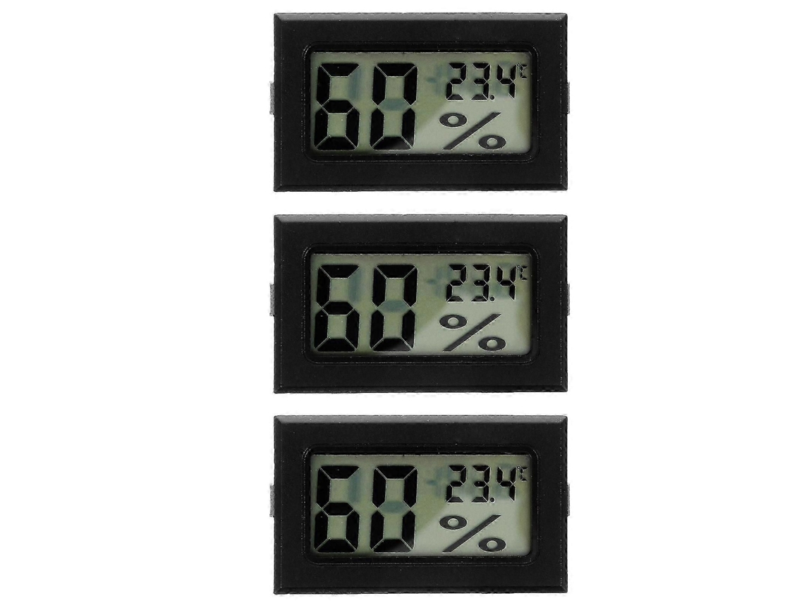 Conjunto De 3 Mini Termômetros E Higrômetros Com Display Digital Para Ambientes Internos