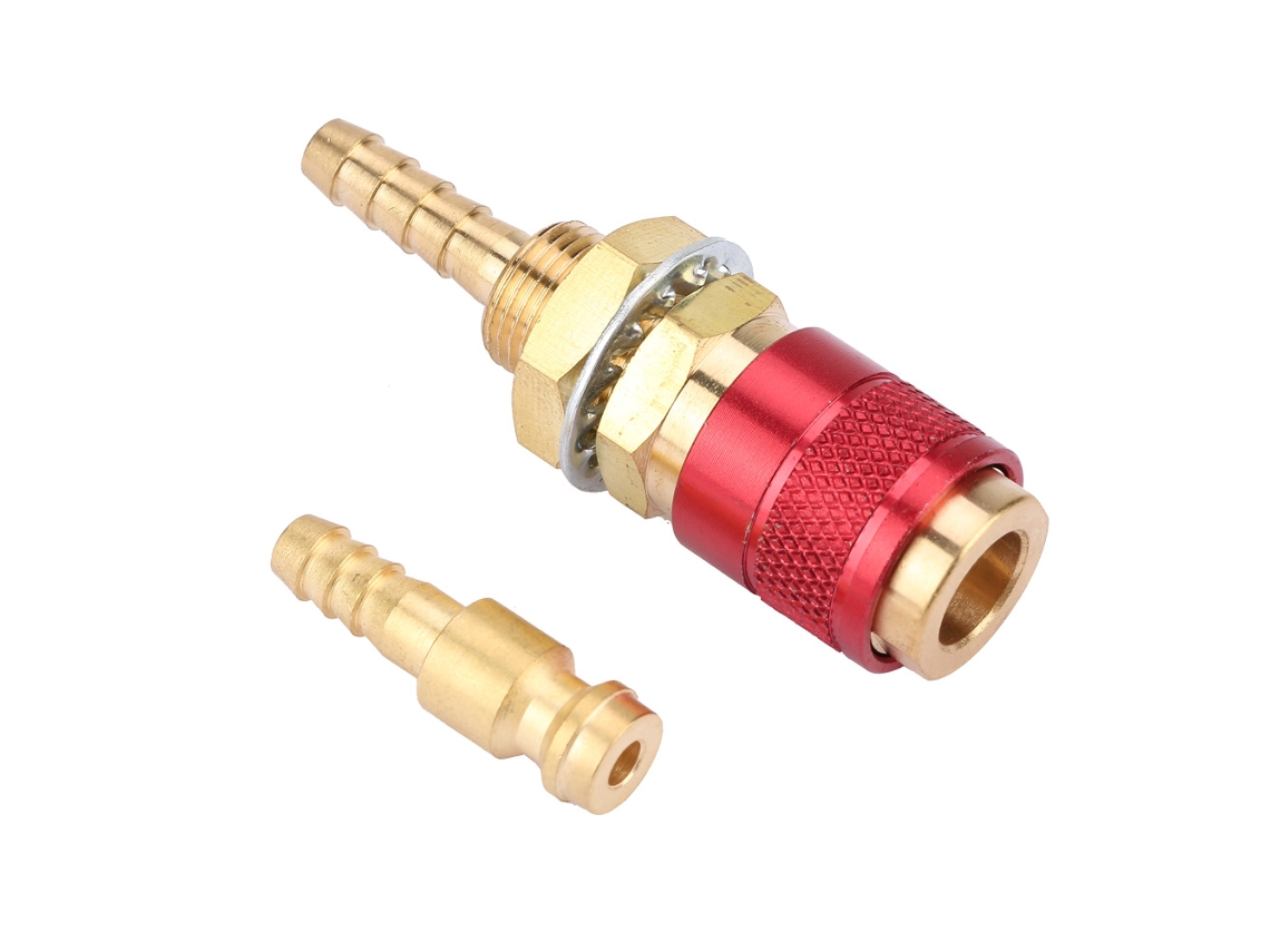 Conector Rápido De Resfriamento Por Água E Adaptador De Gás Para Soplete Tig Rojo