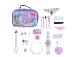 Kit De Maquiagem Falsa Lavável Para Meninas Com Coroa E Colar, Seguro Para Crianças Com Mais De 5 Anos