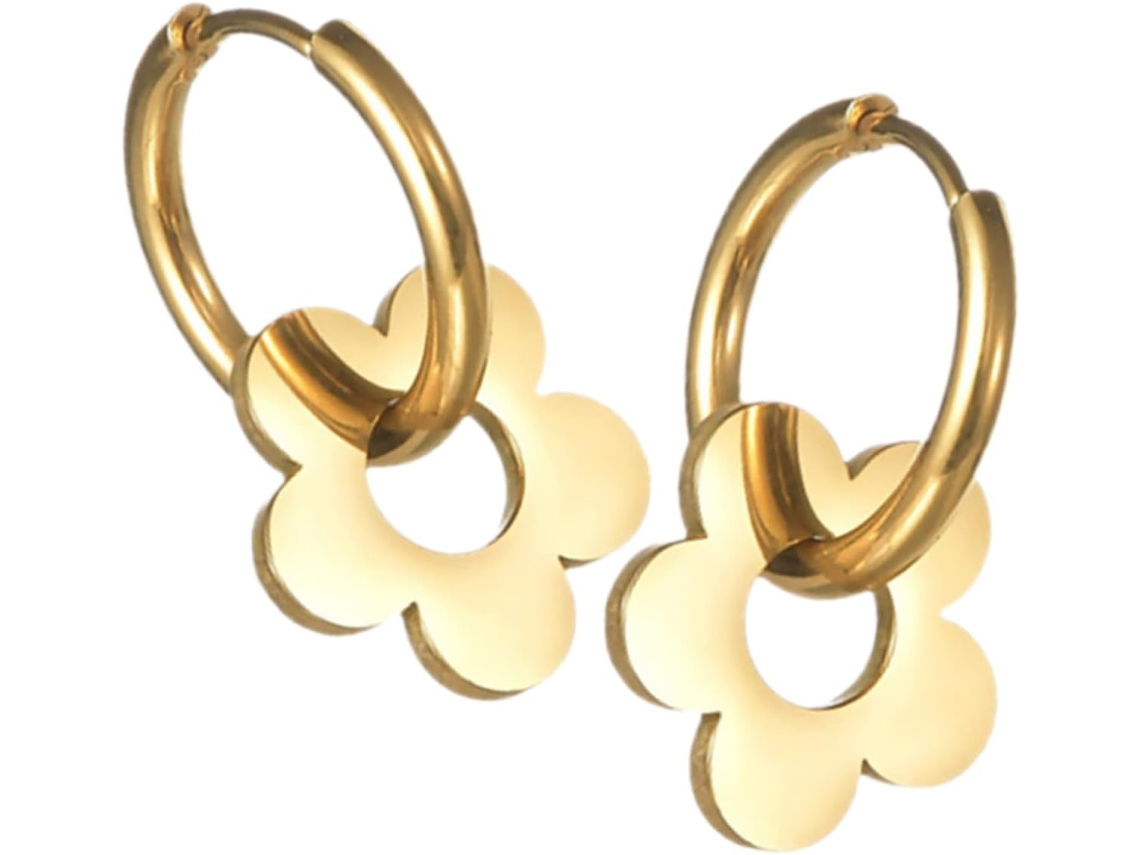 Brincos De Argola Com Flor Branca, Joias Pendentes Florais Para Mulheres.