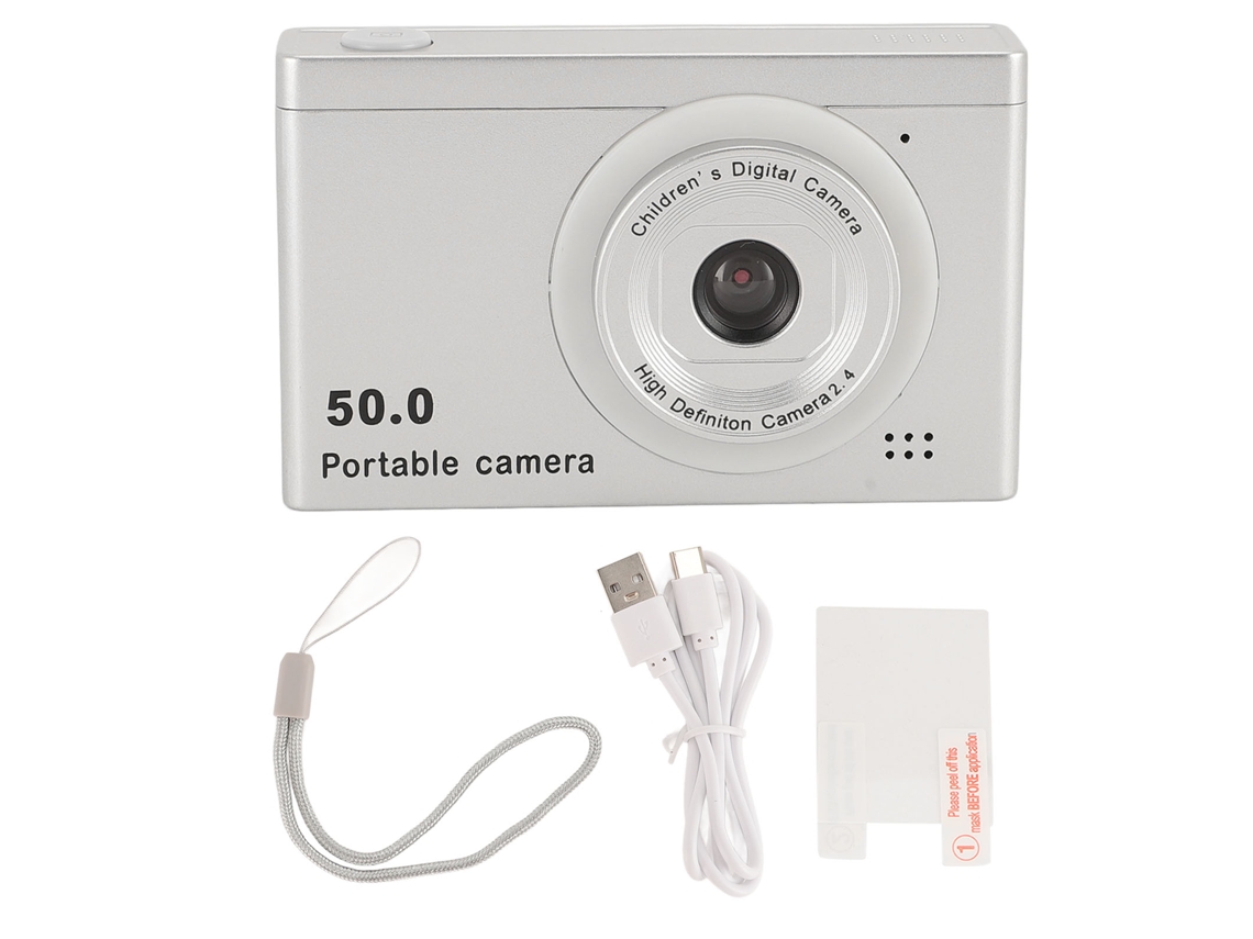 Câmara Digital 40mp 1080p Tela De 2.4 Polegadas 8x Zoom Lente Dupla Compacta Para Estudantes Selfie Viagens Prata
