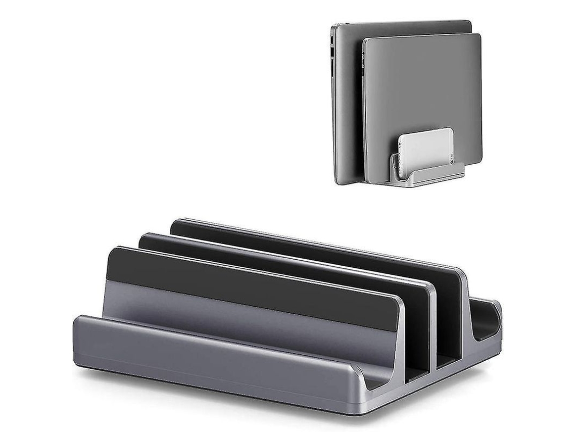 Suporte vertical ajustável para notebook em alumínio com 2 slots Marca