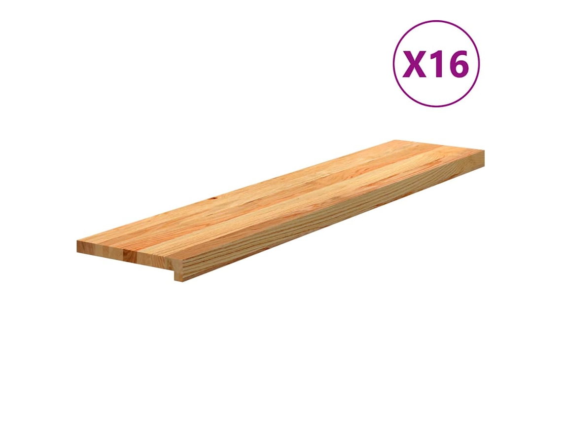 Vidaxl Tapetes De Escada 16 Pcs 120x25x2 Cm Carvalho Castanho-claro