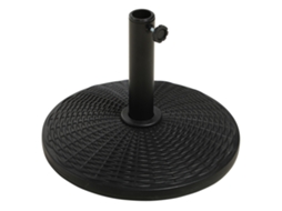 Base para Guarda sol BTFORUS, redonda, efeito rattan, 12,5 kg, suporte para hastes 38mm e 48mm, ø44,5 cm, preto