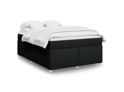 Vidaxl Cama Com Molas/colchão 140x200 Cm Tecido Preto