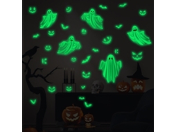 Ats 3 Piezas de Adhesivos Luminosos de Fantasmas Y Murciélagos para Halloween, Calcomanías Brillantes En La Oscuridad para Fiesta de Halloween