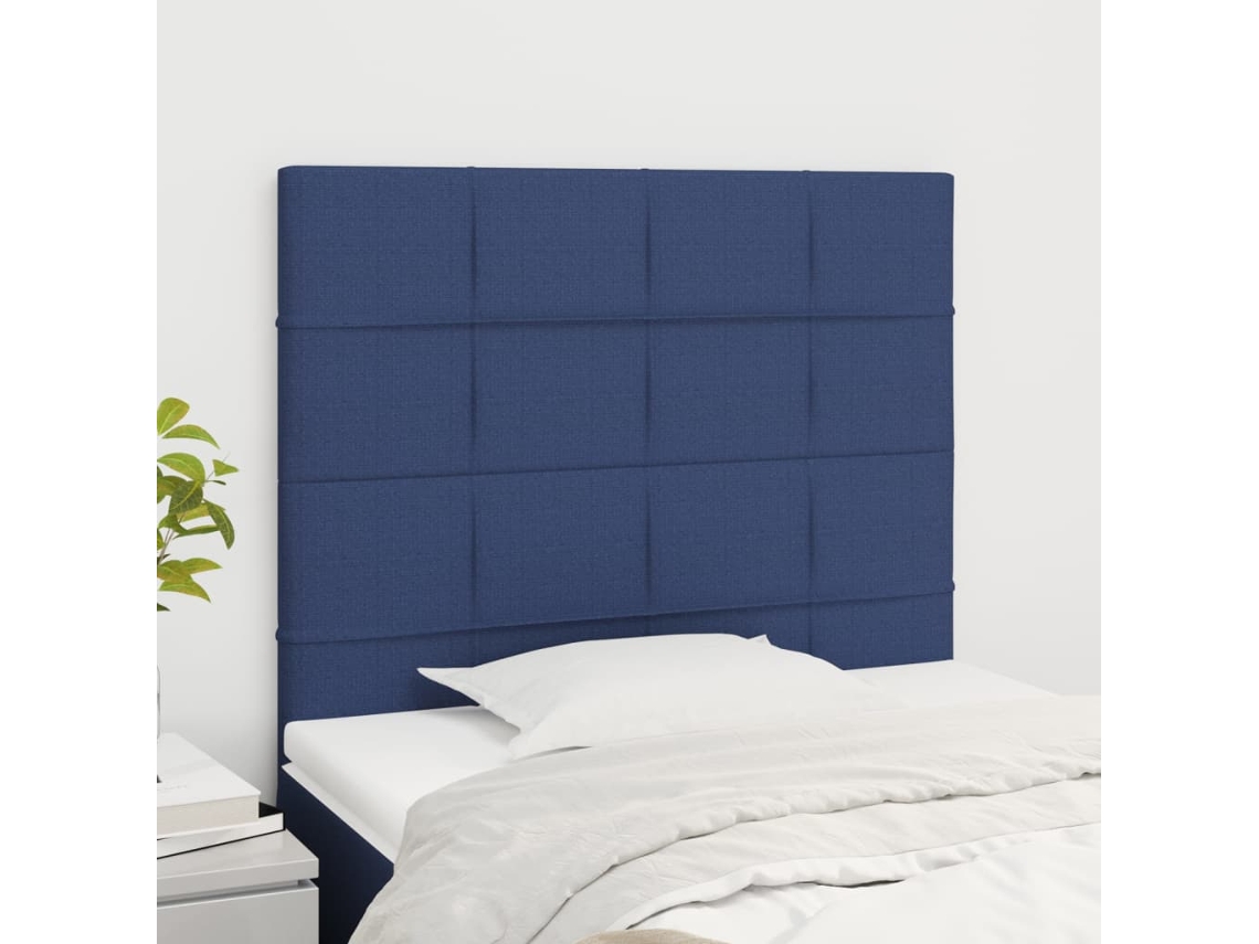 Vidaxl Cabeceira Azul 90x5x118/128 Cm Tecido