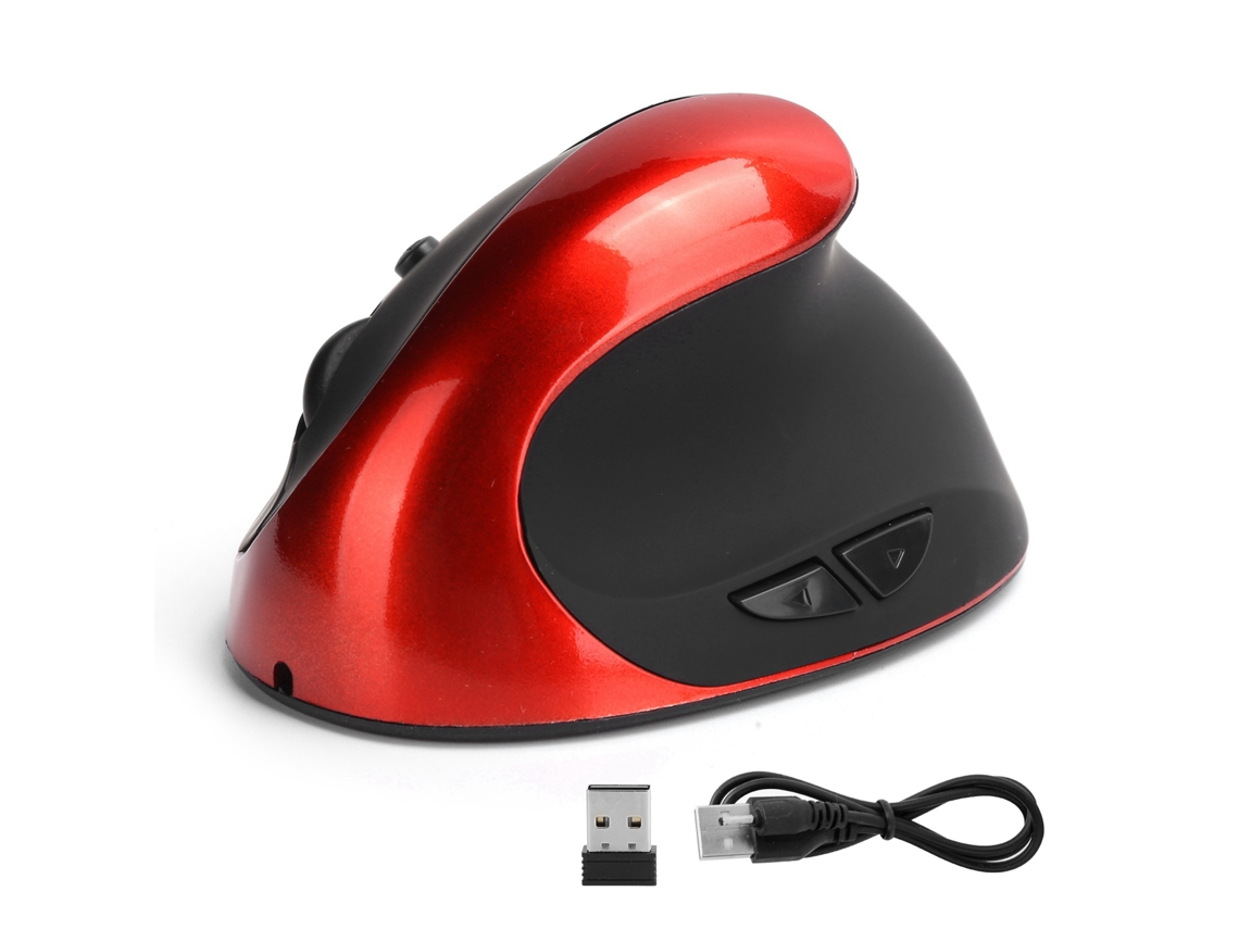 Aetheria mouse Vertical Óptico Sem Fio 3ª Geração Ergonômico Destro para Escritório e Jogos Vermelho