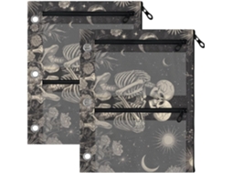 Pasta De 3 Argolas Boho Lua Estrelas Amor