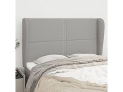 Vidaxl Cabeceira De Cama C/ Abas Tecido 147x23x118/128cm Cinza-claro