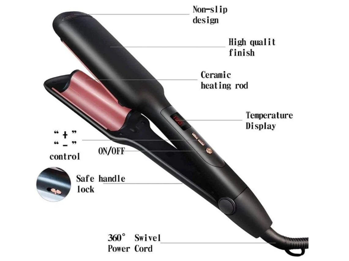 Modelador de Cabelo YIZHOOD Mdc027 150 a 200℃ Preto