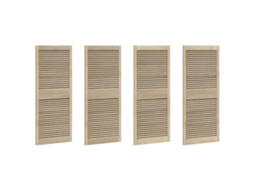 Conjunto 4 Porta De Armário Vidaxl Castanho Madeira De Pinho Maciça (140,5 X 2,1 X 59,5 Cm)