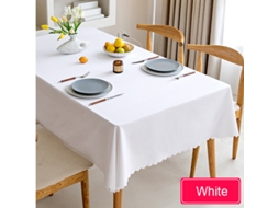 Toalha De Mesa Impermeável De Algodão Nórdico E Linho, Toalha De Mesa Estilo Japonês, Cor Sólida, Para Mesa De Jantar, Mesa De Centro, Branca, 90x150c