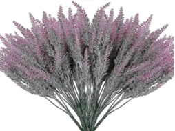 Lavanda Artificial - 12 Flores - Branco, Rosa, Plástico - Para Interiores E Casamentos | Lurelia