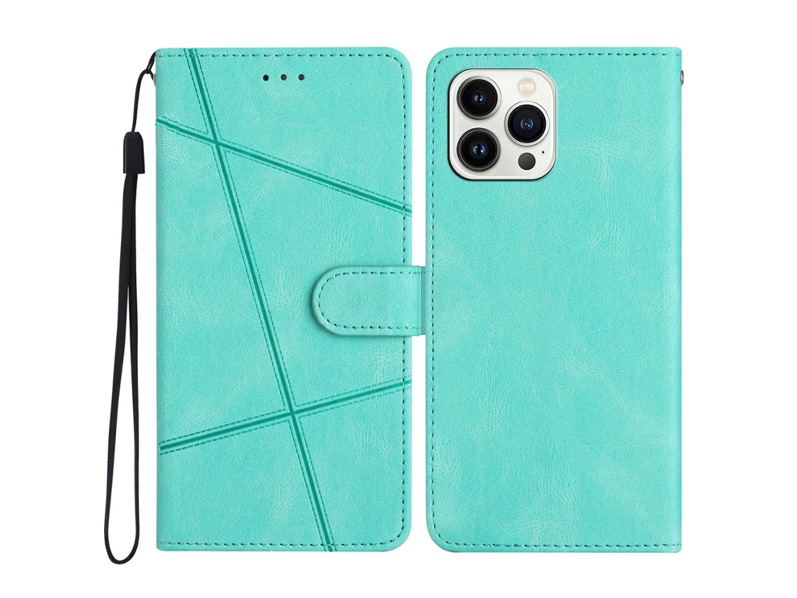 Capa Textura Louco Para Iphone 15 Pro Max Pele Sintética Verde