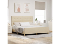 Vidaxl Estrutura Da Cama Com Cabeceira Creme 180 X 200 Cm Tecido