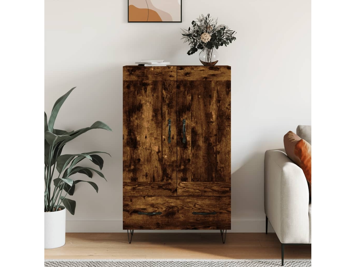 Mueble Alto de Madera 69,5x31x115cm Roble Ahumado