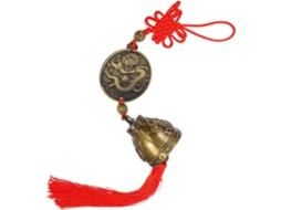 Sino de Vento Chinês em Cobre, com Nó e Borla, Simboliza Boa Sorte. Som Tradicional e Agradável para Portas e Janelas CHABERLU