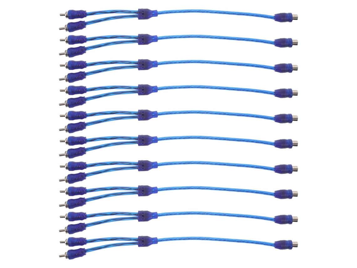 Pacote Com 10 Adaptadores Rca Em Y (1 Macho Para 2 Fêmeas): Cabo Divisor De Áudio Estéreo De 0,33 M