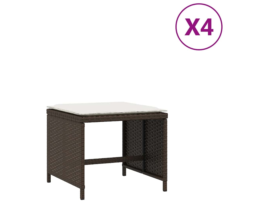 Garden Stool, Garden Stools Vidaxl Marrom Rattan / Vime (n/a)