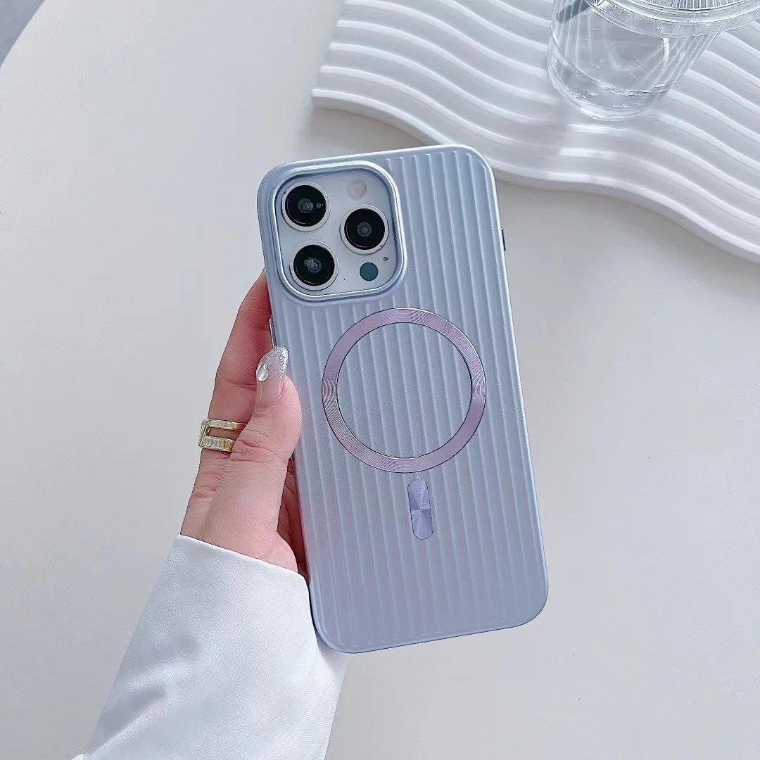 (roxo Claro, Iphone 14 Plus) Capa Elegante Fosca Com Carregamento Magnético Para Celular, Capa Protetora À Prova De Choque.