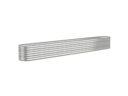 Vaso de jardim VIDAXL Prateado Aço (332x40x36cm)