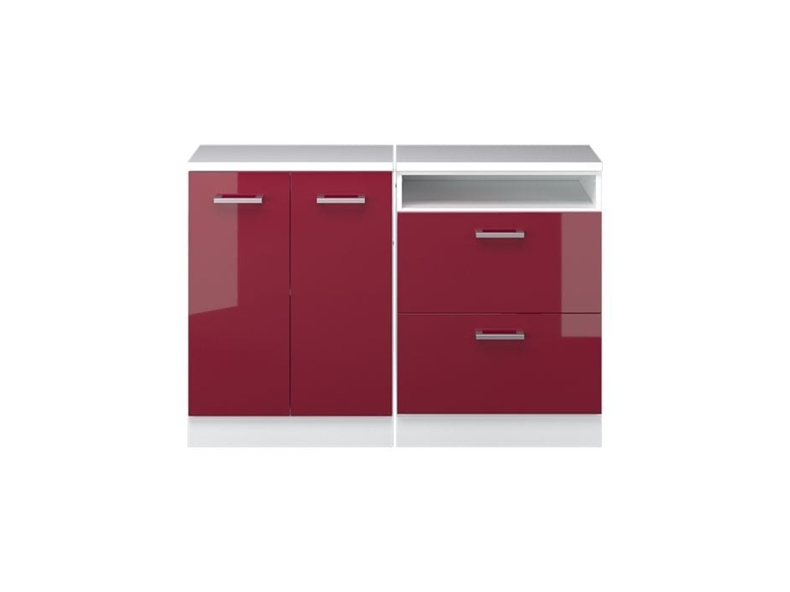 Conjunto de Armários de Sótão lacado alto brilho 2 unidades 120x60 cm VICCO