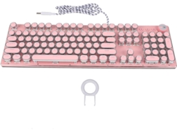 Teclado Mecânico Para Jogos Com Acabamento Em Pintura Eletrostática Estilo Retrô Punk, Design Compacto E Portátil, Exclusivo.