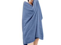 Toalha de Banho NEVEANCE Banheiro Chuveiro Absorvente Veludo Azul (70x140cm)