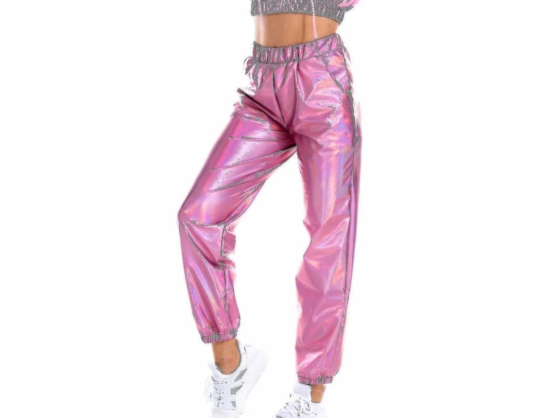 2026 pantalones Casuales Holográficos de Moda Femenina para Streetwear Y Clubs Con Brillo Cool
