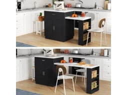 Ilha Cozinha Extensível 4-6p, Soquete, 2 Gavetas.-lb
