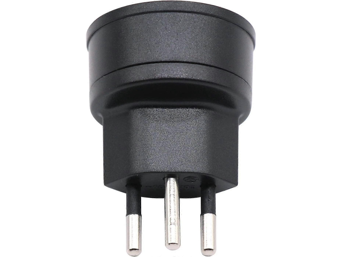Adaptador De 2 Pinos Da Ue Para Suíça/liechtenstein Tomada 3 De/fr/it/es Visitantes França/alemanha(1 Unidade, Preta)
