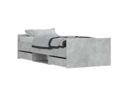 Bed Frame, Bed Frames Vidaxl Cinzeto Madeira Processada (100 X 200 Cm)