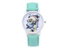 Relógio de pulso Zhoulianfa Casual Quartz para homens e mulheres com mostrador redondo verde menta.