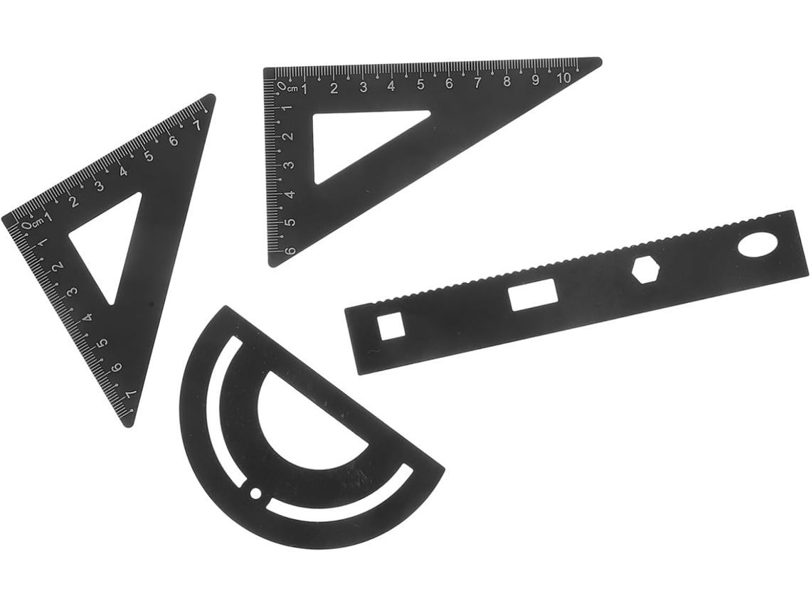Conjunto De Réguas Metal Pretas Gadpiparty Para Escritório E Escola, 4