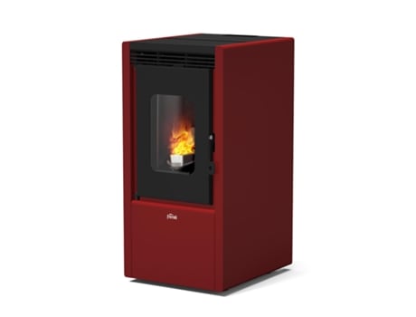 Estufa De Pellets Modulante En Acero Y Hierro Fundido De Hasta 10,6 Kw Corona 9 Bordeaux Ferroli
