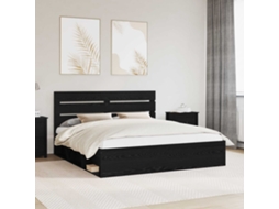 Vidaxl Estrutura Da Cama Preto 200 X 200 Cm Madeira De Pinheiro Sólida