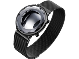 Lurelia Relógio Digital Feminino, Visor Digital, Led, Aço Inoxidável, Couro, Azul