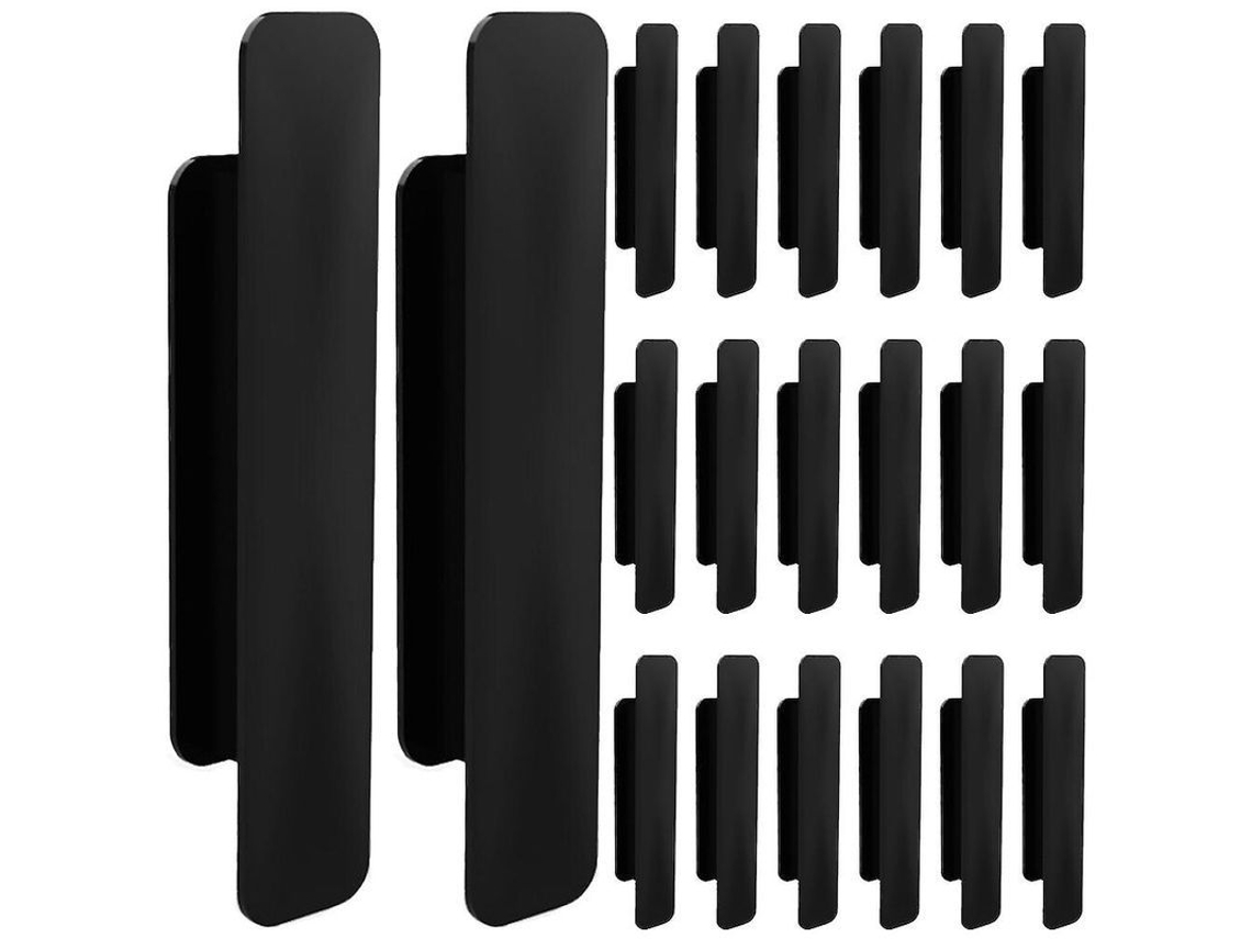 Alças Adesivas De Móveis Preto, 20 Unidades, Para Armários, Gavetas, Portas E Janelas, Abs Durável