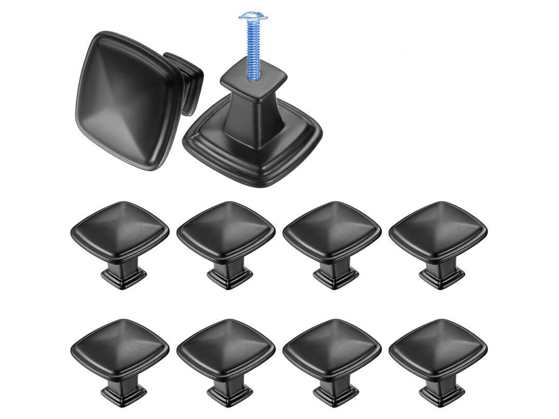 Pacote com 10 Puxadores Pretos de 30 Mm para Armários de Cozinha BRILVIBERA